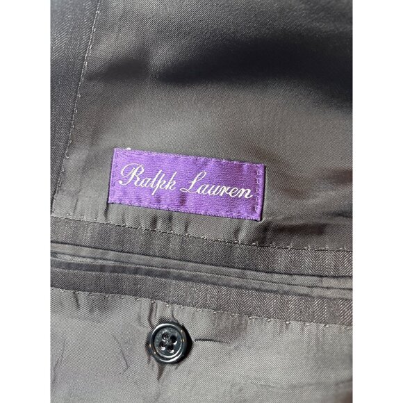 Ralph Lauren Purple Label Mens Grey Pinstripe Two-Button Suit Jacket 46 - Picture 13 of 14